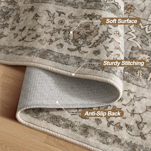 Tangsoo Vintage 2x5 Washable Runner Rugs for Hallway, Non Slip Rug Runner - Image 6