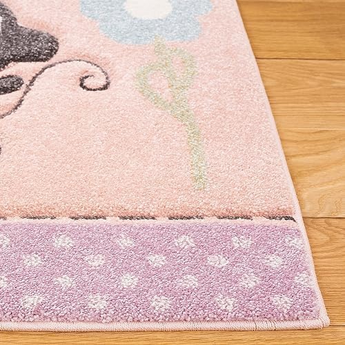 SAFAVIEH Carousel Kids Collection Runner Rug - 2' x 8', Blush Pink, Animal Design, Easy Care & Non-Shedding, Ideal for High Traffic Areas for Boys & Girls in Playroom, Nursery (CRK120U-28) - Image 4