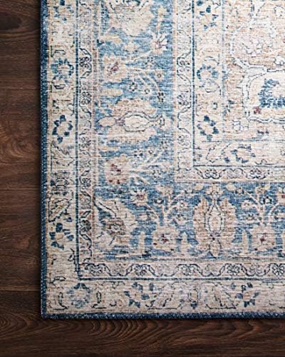 Loloi Layla Blue/Tangerine 5'-0" x 7'-6" Area Rug - Image 5