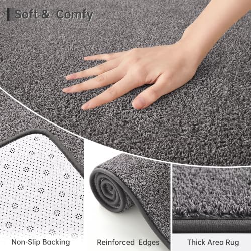 Keeko Round Area Rug 4ft for Living Room Bedroom,Soft Washable Circle Rug - Image 2