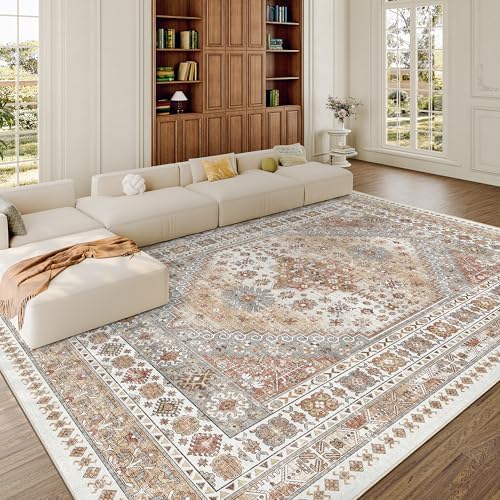 zesthome 10x12 Area Rugs for Living Room,Large Washable Rug,Orange by Zesthome