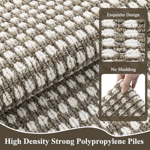 Ileading Brown Runner Rugs for Hallway 2'x8' Non Slip Farmhouse Long Kitchen Floor Mats with Rubber Backing Absorbable Throw Rugs Machine Washable Indoor Decor Carpet for Corridor Petmat Entryway - Image 3
