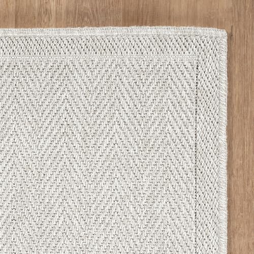 CAMILSON Easy Jute Rug 8x10, Indoor Outdoor Off-White Color Fiber Area Rugs for Living Room and Patio Rug Herringbone Seagrass Boho Woven Design Easy-Cleaning Washable Outside Carpet Alfombras 8 x 10 - Image 6