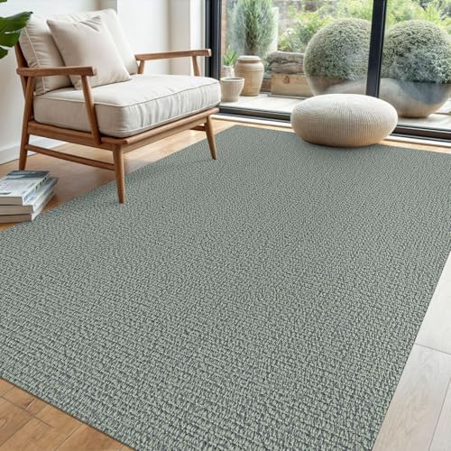 EARTHALL Washable Area Rug, Non Slip Entryway Rug, 4x6 Ft, Green/Grey - Image 6