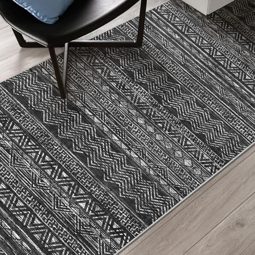 3x15 Runner Rug Washable Moroccan: Non Slip Hallway Floor Mat Charcoal - Image 7