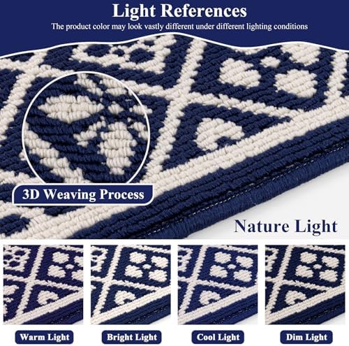 Ileading Kitchen Mat Sets 3 Piece Washable Navy Kitchen Floor Runner Rugs - Image 5