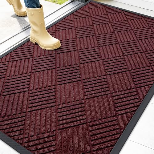 OLANLY Front Door Mat Outside Entrance 47x32, Waterproof Heavy-Duty Doormat by OLANLY