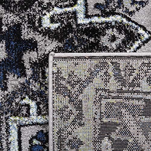 SAFAVIEH Vintage Hamadan Area Rug 6'7"x9', Light Grey & Dark Grey VTH211F - Image 7