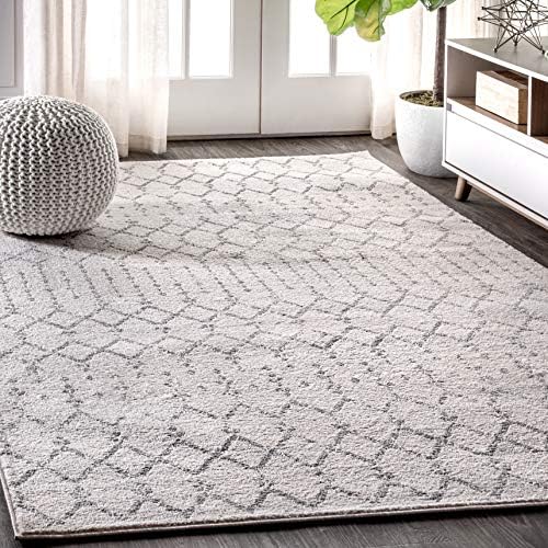 JONATHAN Y Boho Vintage Diamond Cream/Gray Indoor Area Rug 8X10 ft, Moroccan Hype for Living Room, Bedroom, Kitchen, Office, Easy-Cleaning, High Traffic, Pet-Friendly, Non-Shedding (MOH101B-8) by JONATHANY