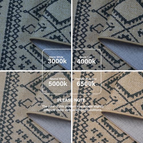 Lahome Boho 3x5 Entryway Front Porch Rug, Black Washable Outdoor Patio Rug - Image 6