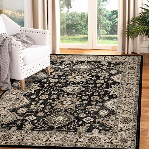 Washable Area Rug 4x6 for Living Room: Thin Non Slip Runner Rug for Bedroom by TOPRUUG