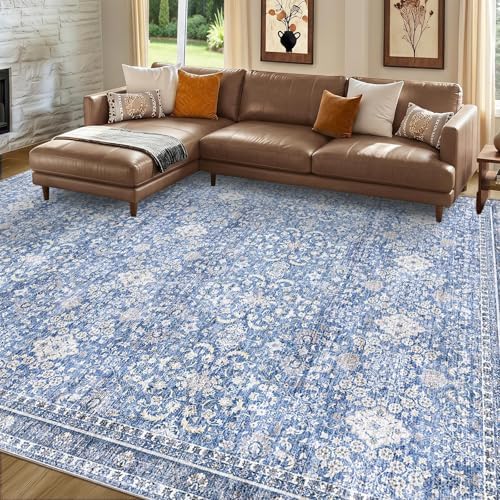 Sasttie 8x10 Area Rugs, Ultra-Soft Washable Rug for Living Room, Blue by SASTTIE