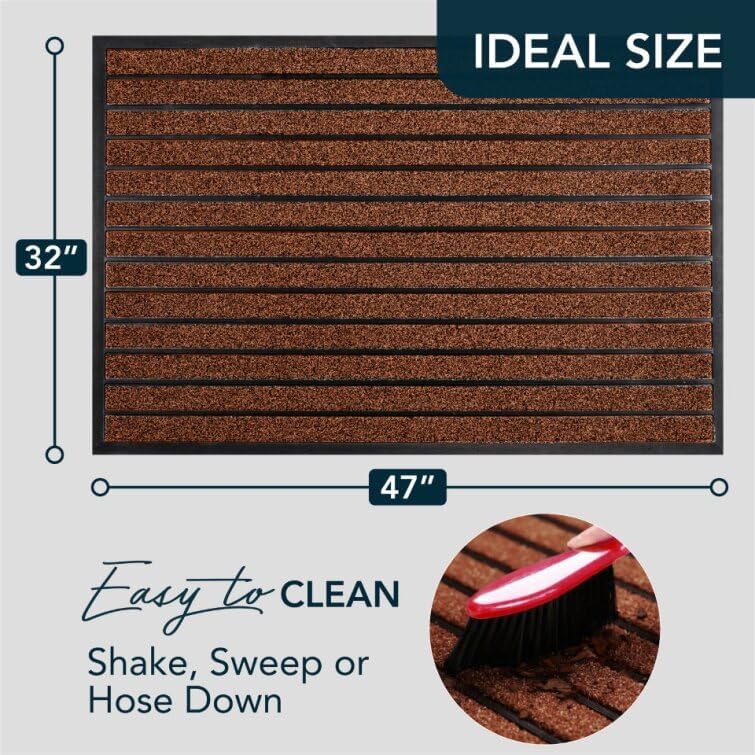 ubdyo Extra Durable Door Mat Outside Entrance (47" x 32", Bright Burgundy) - Image 2