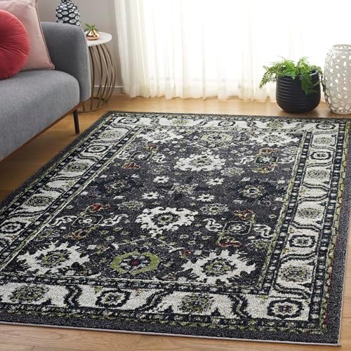 SAFAVIEH Vintage Hamadan Area Rug 5'3"x7'6", Dark Grey & Ivory VTH214M by Unknown