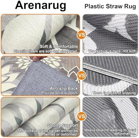 Arenarug Outdoor Rug Waterproof, Washable Patio Rug for Deck, 4x6, Taupe - Image 4