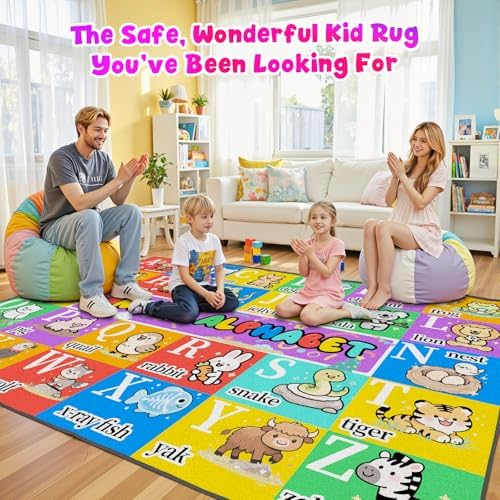 Large ABC Rug, Kids Alphabet Rug for Playroom, Classroom 8x10 ft - Image 7