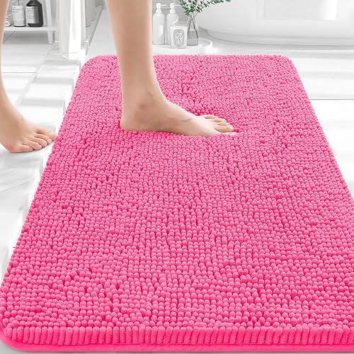 OLANLY Bathroom Rugs 32x20, Extra Soft Absorbent Chenille Bath Rugs by OLANLY