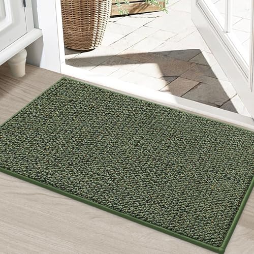 BEQHAUSE Dirt Trapper Door Mat 24" x 36", Non-Slip Washable Doormats, Green by BEQHAUSE