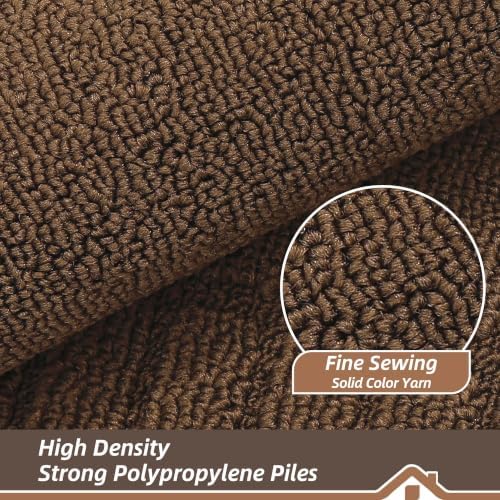 BEQHAUSE Kitchen Rugs Non Slip Washable 2PCS, 24"x35"+24"x60", Brown - Image 6