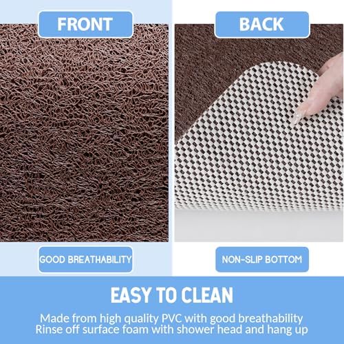 Hargiis Non-Slip Bathtub Mat, Anti Slip Shower Mat, Fast Drying Bathtub Mats, Foot Scrubber Mat, Anti Slip Mat for Tub, Floor, Bathroom, Kitchen, Home, Hotel (Brown 36"×24") - Image 4