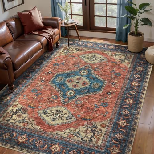 Tangsoo Oriental 3x5 Washable Area Rugs, Vintage Non Slip Accent Rug - Image 2