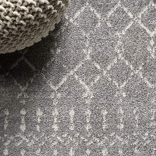 JONATHAN Y Boho Vintage Diamond Gray/Ivory Round Area Rug 8 ft, Moroccan Hype for Living Room, Bedroom, Kitchen, Office, Easy-Cleaning, High Traffic, Pet-Friendly, Non-Shedding (MOH101C-8R) - Image 3