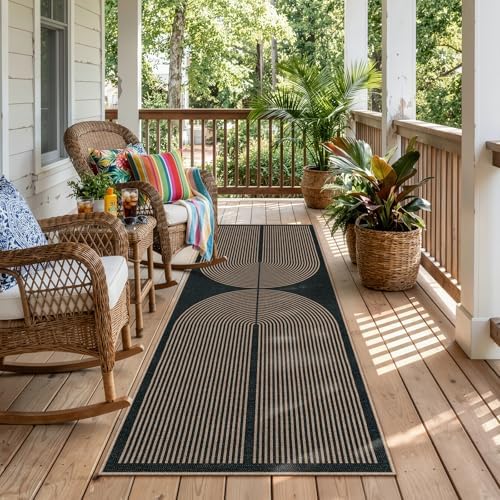 Lahome Rainbow Entryway Runner Rug, 2x6 Washable Easy Jute Kitchen Rugs by Lahome