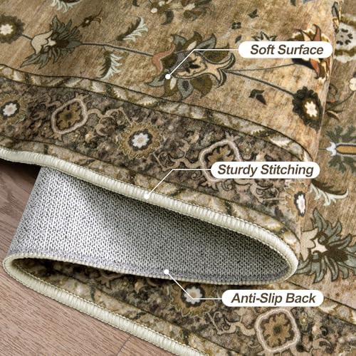 Tangsoo Brown 3x10 Washable Runner Rugs for Hallway, Runner Rugs Non Slip - Image 5