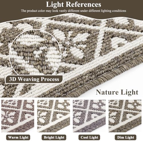 Ileading Kitchen Mat Sets 3 Piece Washable Brown Kitchen Floor Runner Rugs - Image 5