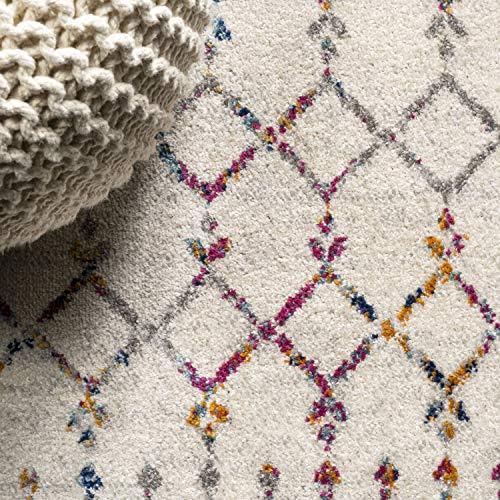 JONATHAN Y Boho Vintage Diamond Ivory/Multi Runner Rug 2X10 ft, Moroccan Hype for Living Room, Bedroom, Kitchen, Office, Easy-Cleaning, High Traffic, Pet-Friendly, Non-Shedding (MOH101E-210) - Image 3