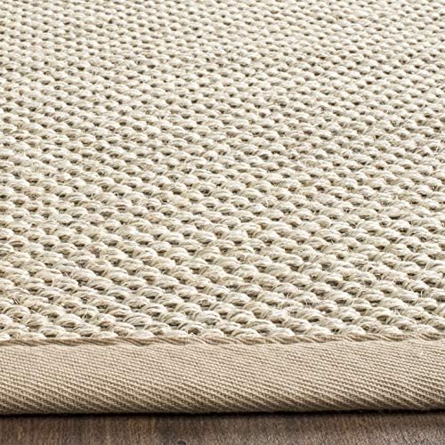 SAFAVIEH Natural Fiber Runner Rug 2'6"x20' Textured, Marble & Linen NF143B - Image 6