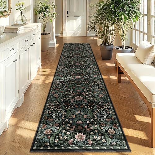 2x10 Floral Runner Rug for Kitchen Washable Hallway Runner Rug - Image 2
