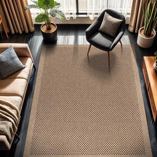 CAMILSON Easy Jute Rug 6x9, Indoor Outdoor Natural Color Fiber Area Rugs for Living Room Patio and Kitchen Rug, Sisal Boho Woven Design, Easy-Cleaning, Washable Outside Carpet Alfombras para(6 x 9) by CAMILSONIndoorOutdoorAreaRugs