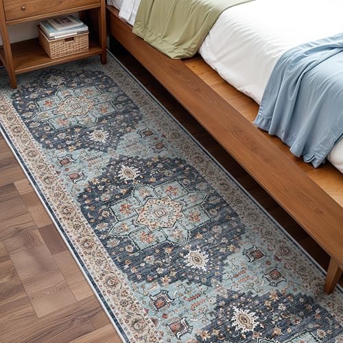 Machine Washable 3x10 Runner Rug: Oriental Hallway Rug Indoor Kitchen Rug - Image 3
