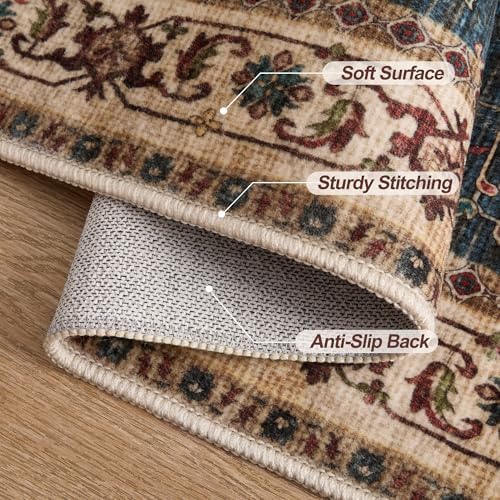 Tangsoo Oriental 3x5 Washable Area Rugs, Vintage Non Slip Accent Rug - Image 5