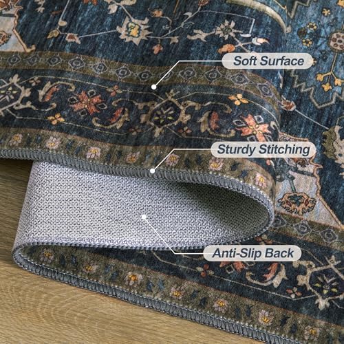 Tangsoo Vintage 2x3 Washable Rugs for Entryway, Non Slip Small Area Rug - Image 5