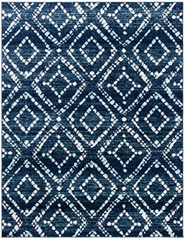 SAFAVIEH Area Rug 8x10 - Adirondack Collection - Large - Navy & Ivory, Geometric Trellis Pattern, Non-Shedding & Easy Cleaning, Ideal for Living Room, Bedroom, Office, Dining Space (ADR131N) - Image 3