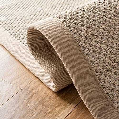 SAFAVIEH Natural Fiber Round Rug 8' Textured, Marble & Linen NF143B - Image 5