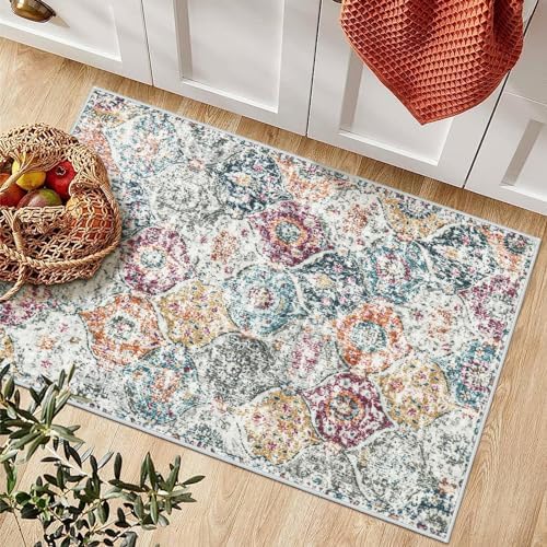 Lahome Moroccan Entryway Rug, 2x3 Kitchen Rugs Non Slip Washable - Image 4