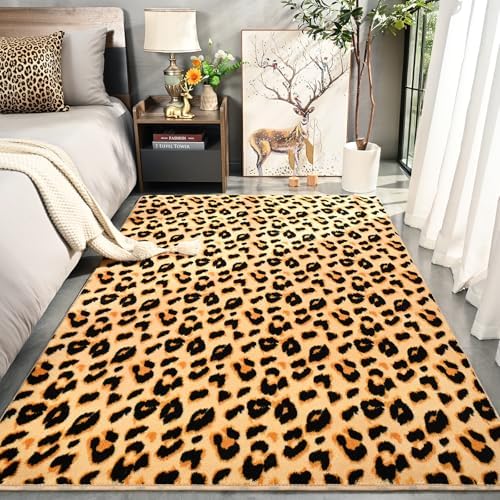 Amearea Soft Leopard Rugs for Bedroom Living Room, 4x6 Cheetah Print Rug - Image 2