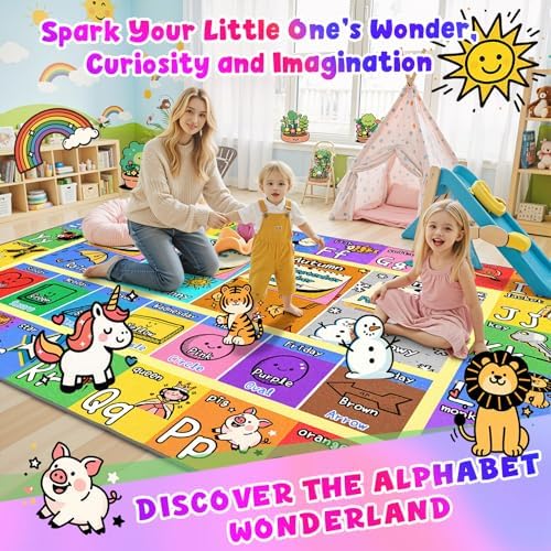 Large Classroom Rug Elementary 8x10, ABC Kids Rugs for Playroom - Image 3