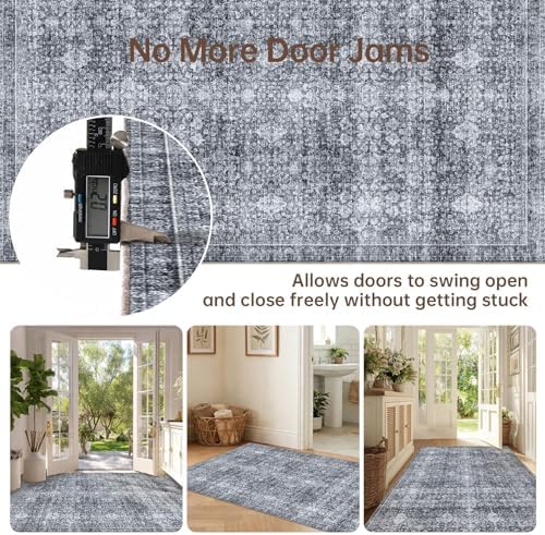 Sasttie 2x3 Area Rugs, Ultra-Soft Washable Rug for Living Room, Black Grey - Image 4