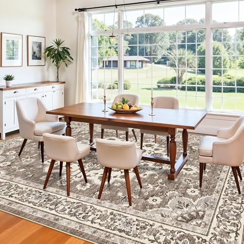 TOPRUUG Washable Oriental Area Rug: Beige 9x11 Area Rugs for Living Room - Image 2
