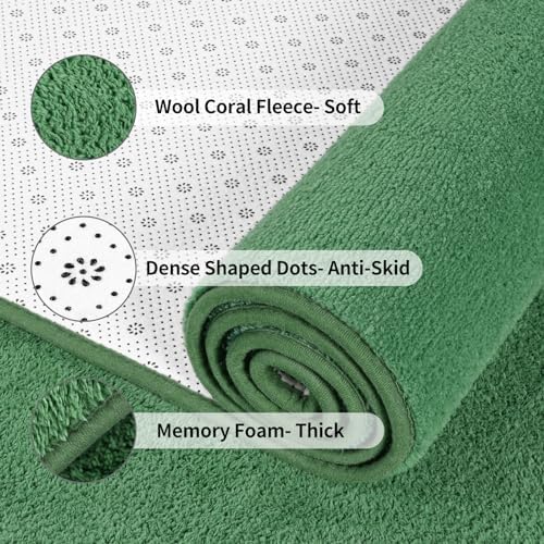FlyDOIT Area Rugs for Bedroom Living Room, 6x9 Green Super Soft Comfy Thickened Memory-Foam Indoor Carpets, Modern Aesthetic Minimalist Carpet for Boys Girls Adults Apartment Nursery Home Décor - Image 5