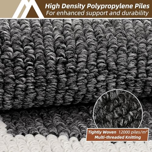 COSY HOMEER Kitchen Rugs Set of 2PCS Non Slip Kitchen Mats for Floor,Black - Image 2