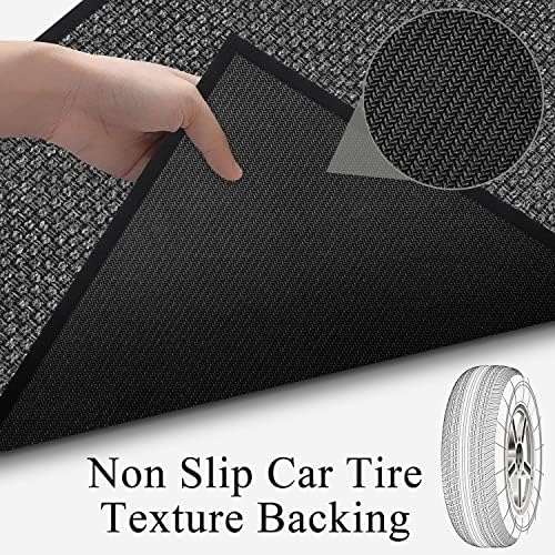 GOYLSER 15ft Jute Hallway Runner Rug Non Slip Washable, Rubber Backed Absorbent Laundry Rugs Laundry Room Runner, Black Long Entry Runner - Image 6