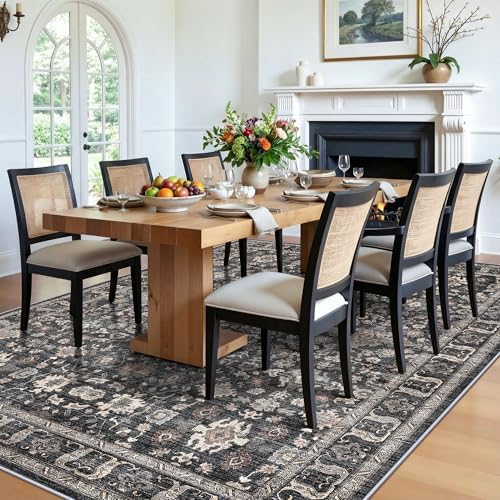 7x9 Area Rug Living Room Rugs - Washable Soft Low Pile Thin No Slip Rug - Image 2