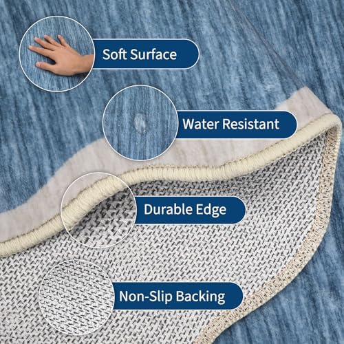 GarveeHome Scalloped Washable Area Rugs 5x7 Rug for Living Room Non Slip - Image 4