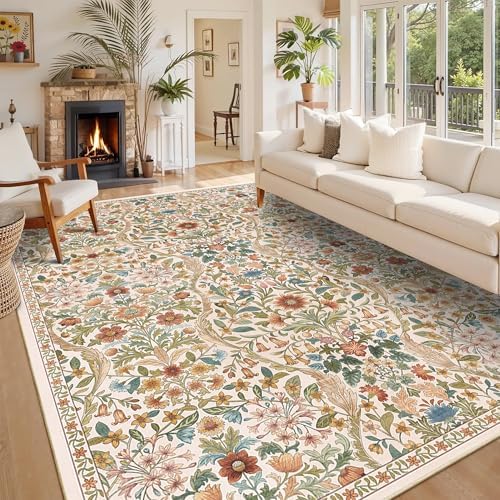 9x12 Large Area Rug Floral Botanical Boho Carpet for Living Room - Image 2