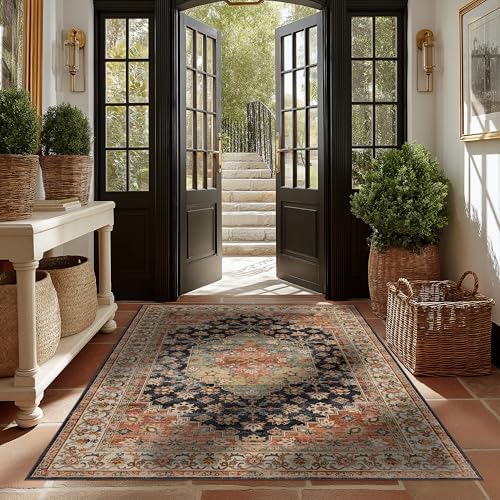 Ruaruarug Washable Area Rug 5×7 for Living Room, Ultra Soft, Maroon - Image 3